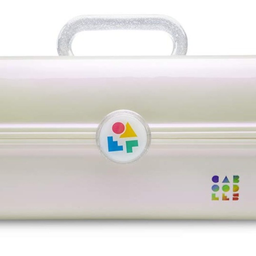 Caboodles On-The-Go Girl Makeup Cosmetic Travel Organizer, White Opal